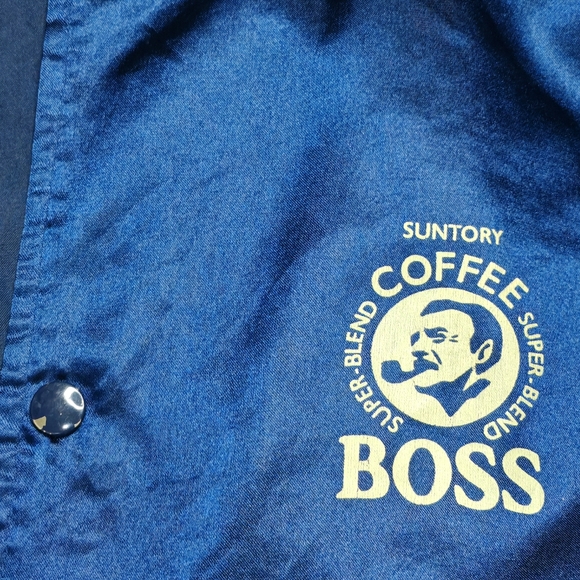 Santory Coffee Boss Navy Satin bomber jacket Large - Picture 6 of 8